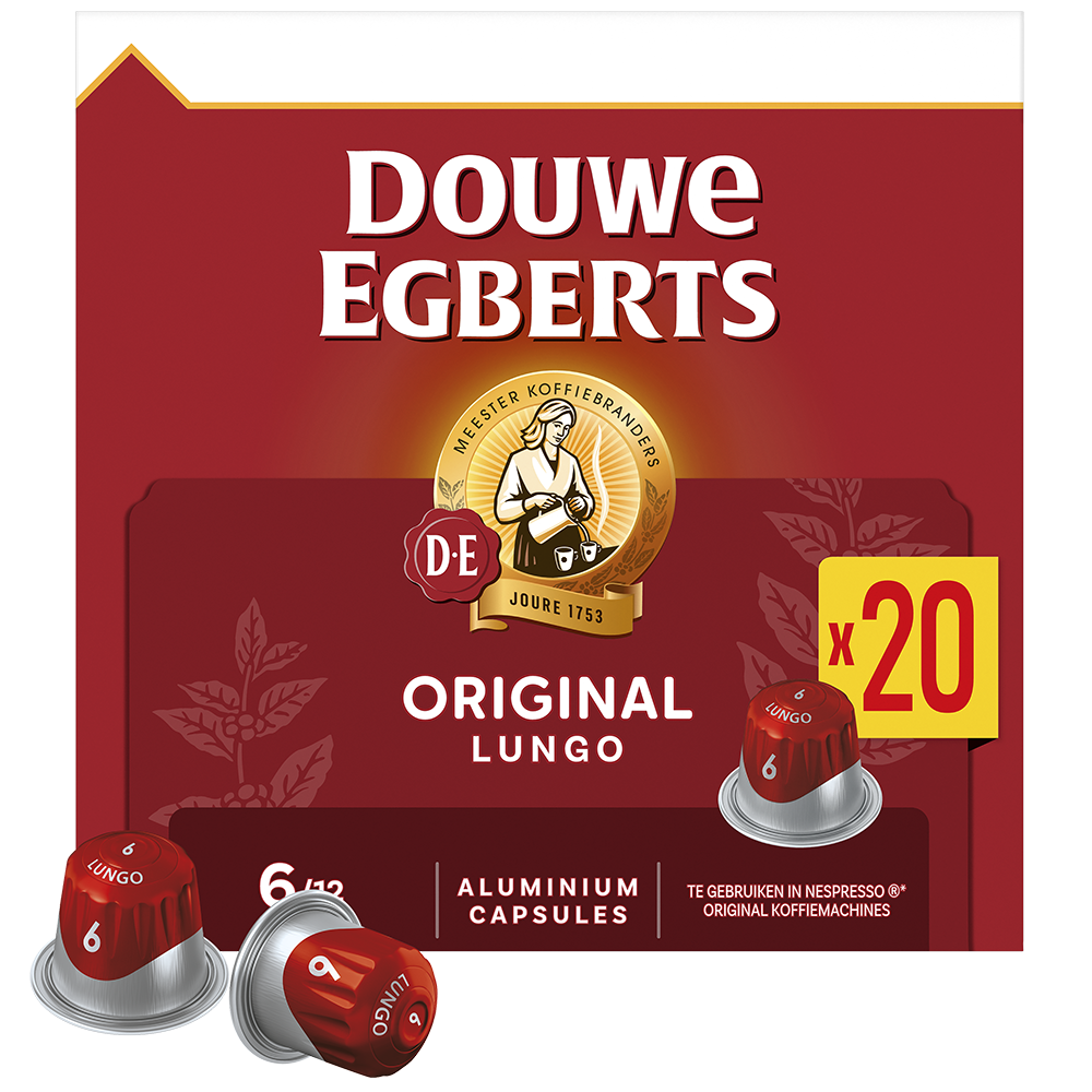 Douwe Egberts Lungo Original - 20 koffiecups Voordeelprijs € 6.19