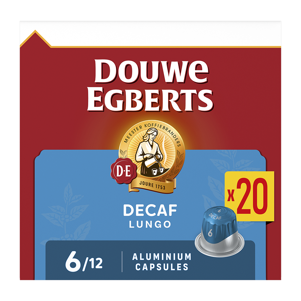 Douwe Egberts Lungo Decaf - 20 koffiecups Voordeelprijs € 6.19