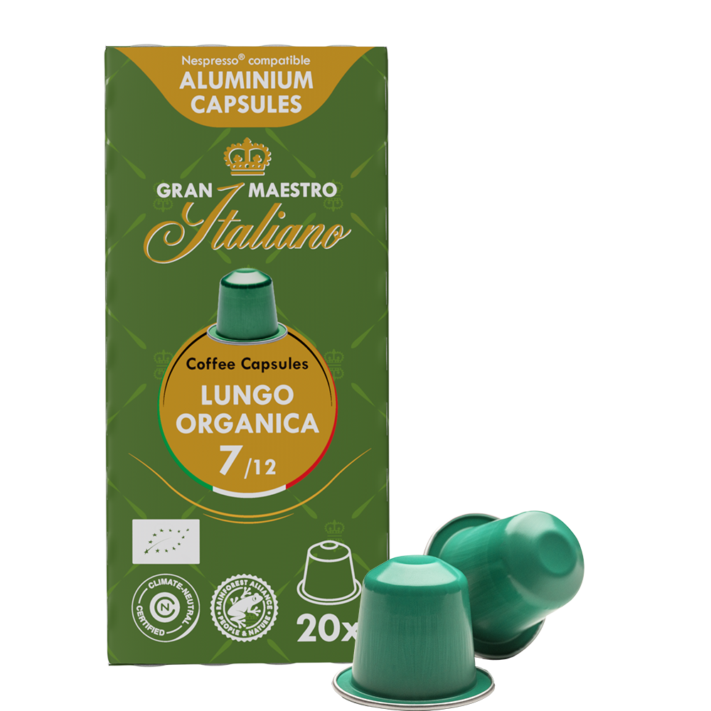 Gran Maestro Italiano Lungo Organica (BIO) - 20 koffiecups Voordeelprijs € 4.79