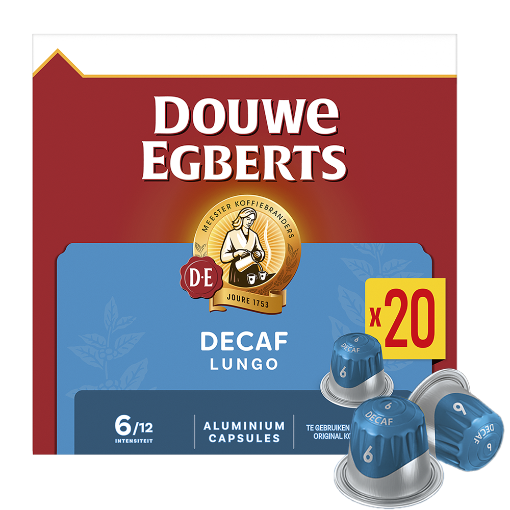 Douwe Egberts Lungo Decaf - 20 koffiecups Voordeelprijs € 6.19
