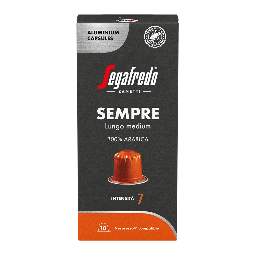 Segafredo Sempre Lungo Medium - 10 koffiecups Voordeelprijs € 4.19