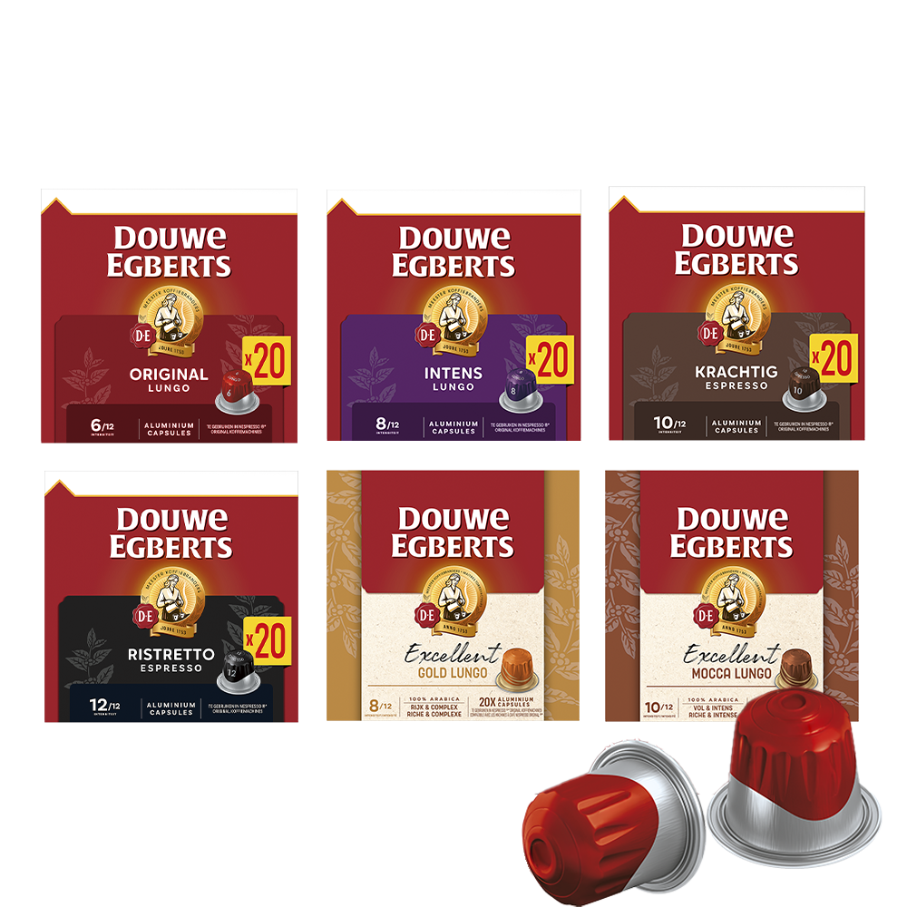 Proefpakket Douwe Egberts - 120 koffiecups Voordeelprijs € 36.00